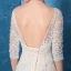 Modest / Simple Church Hall Wedding Dresses 2017 Trumpet / Mermaid Court Train 3/4 Sleeve Scoop Neck Backless Lace Appliques