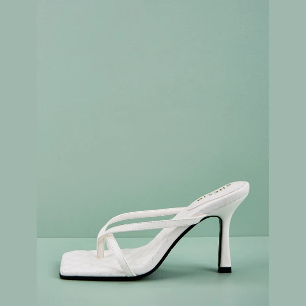Sexy White Summer Womens Sandals 2022 Street Wear 9 cm Stiletto Heels Open / Peep Toe Sandals High Heels
