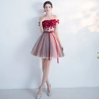 Moderne Mode Robe De Fete 2017 Robe De Graduation Multi Couleurs Courte Robe Boule De L Épaule Dos Nu Manches Courtes En Dentelle Appliques
