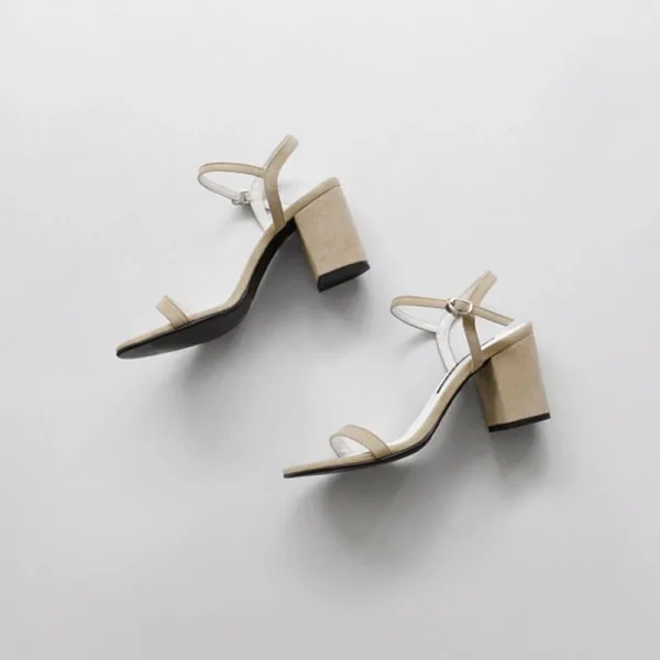 Schlicht Grün Büro OL Wildleder Sandalen Damen 2020 8 cm Thick Heels Peeptoes Sandaletten