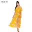 Summer Black Street Wear Beach Floral Maxi Dresses 2021 V-Neck Short Sleeve Women Dresses