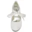 Schlicht Ivory / Creme Satin Spitze Brautschuhe 2021 Schleife 6 cm Stilettos Runde Zeh Hochzeit Pumps Hochhackige