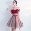 Mode Partykleider 2017 Abiballkleider Multifarben Kurze Ballkleid Off Shoulder Rückenfreies Kurze Ärmel Spitze Applikationen