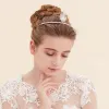 Chic / Beautiful Silver Bridal Jewelry 2017 Metal Beading Crystal Handmade  Headpieces Wedding Cocktail Party Accessories