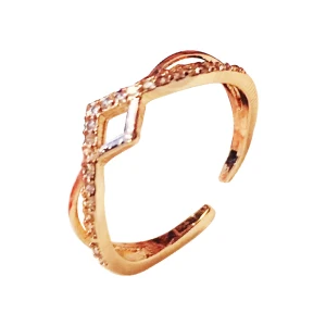 Proste Simple Złote Rhinestone Krzyż Pierścień Biuro Pierścienie 2019 Akcesoria