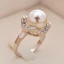 Lyx Silver Pärla Rhinestone Handgjort Måne Ringa Legering Smekmånad Festtåg Ringar 2019 Tillbehör