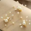 Eenvoudige Abrikoos / Beige Oorbellen Haaraccessoires 2019 Kralen Kristal Parel Gala Huwelijk 5 stuks Accessoires