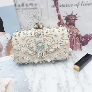 Chic Beautiful 2017 Black Apricot Beige Leaf Crystal Rhinestone Leatherette Beach Evening Party Outdoor Garden Clutch Bags