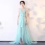 Chic / Beautiful Silver Evening Dresses  2017 A-Line / Princess Tulle Halter Backless Zipper Pierced Beach Evening Party Formal Dresses