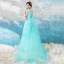 Chic / Beautiful Sky Blue Prom Dresses 2018 A-Line / Princess Floor-Length / Long Tulle V-Neck Butterfly Appliques Backless Formal Dresses