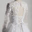 Chic / Beautiful Ivory Chapel Train 2018 Wedding Long Sleeve Lace-up U-Neck Tulle Appliques Backless Pierced Ball Gown Wedding Dresses