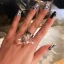 Glamorös Silver Kristall Ringa Dansande Ringar 2019 Tillbehör