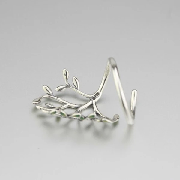 Classique Élégant Argenté Feuille Paix Foi Bague Argent sterling Travail Vacances Anneaux 2019 Accessorize