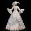 Vintage / Retro Medieval Champagne Ball Gown Prom Dresses 2021 U-Neck Long Sleeve Floor-Length / Long 3D Lace Embroidered Handmade  Lace Satin Cosplay Formal Dresses