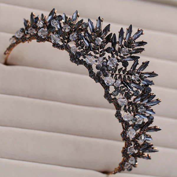 Amazing / Unique Black Bridal Jewelry 2017 Metal Crystal Beading Handmade Headpieces Wedding Prom Accessories