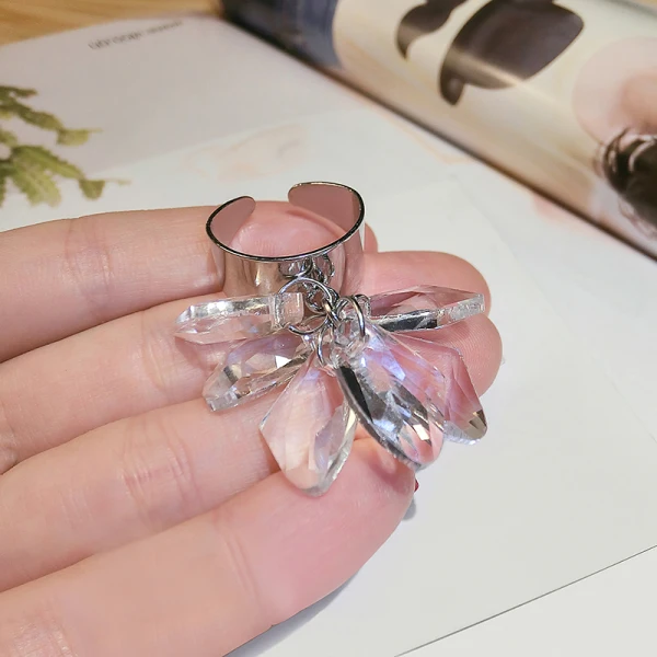 Glamorös Silver Kristall Ringa Dansande Ringar 2019 Tillbehör