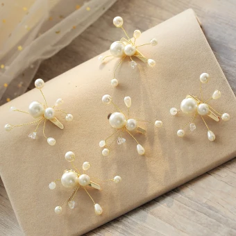 Modest Simple Beige Earrings Headpieces 2019 Beading Crystal Pearl Prom Wedding 5 Piece Accessories