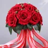 Classic Elegant Burgundy Wedding Flowers 2020 Flower Fabric Bridal Wedding Prom Accessories