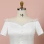 Klassisch Elegante Ivory / Creme Übergröße Brautkleider / Hochzeitskleider 2020 A Linie Wadenlang Kurze Ärmel Einfarbig Off Shoulder Tülle Perlenstickerei Pailletten Sommer Hochzeit