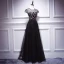 Chic / Beautiful Black Floor-Length / Long Evening Dresses  2018 A-Line / Princess U-Neck Tulle Appliques Backless Formal Dresses
