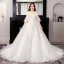 Modest / Simple White Plus Size Ball Gown Wedding Dresses 2019 Lace Tulle 1/2 Sleeves Appliques Backless Embroidered Strapless Chapel Train Wedding