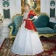 Vintage / Retro Traditional White Floor-Length / Long Ball Gown Prom Dresses 2018 Lace-up U-Neck Tulle Crystal Prom Formal Dresses