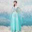 Chic / Beautiful Sky Blue Prom Dresses 2018 A-Line / Princess Floor-Length / Long Tulle V-Neck Butterfly Appliques Backless Formal Dresses