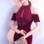 Chic / Beautiful Burgundy Evening Dresses  2017 Trumpet / Mermaid Zipper Up High Neck Beading Backless Evening Party Formal Dresses