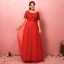 Chic / Beautiful Red Plus Size Evening Dresses  2018 A-Line / Princess Tulle U-Neck Appliques Backless Beading Evening Party Prom Dresses