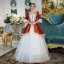 Vintage / Retro Traditional White Floor-Length / Long Ball Gown Prom Dresses 2018 Lace-up U-Neck Tulle Crystal Prom Formal Dresses