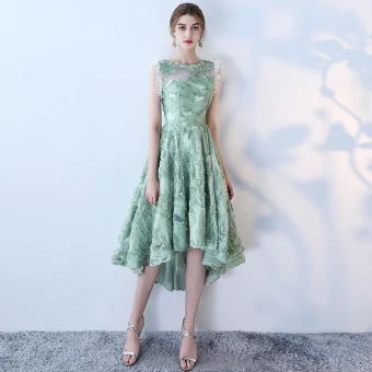Amazing Unique 2017 Green Evening Dresses Lace U Neck Pierced Homecoming Formal Dresses