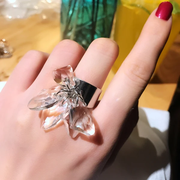 Glamorös Silver Kristall Ringa Dansande Ringar 2019 Tillbehör