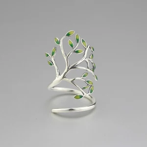Classique Élégant Argenté Feuille Paix Foi Bague Argent Sterling Travail Vacances Anneaux 2019 Accessorize