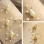 Eenvoudige Abrikoos / Beige Oorbellen Haaraccessoires 2019 Kralen Kristal Parel Gala Huwelijk 5 stuks Accessoires