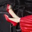 Classique Élégant Rouge Chaussure De Mariée 2020 7 cm Perle Perlage Charmeuse Cocktail Soirée À Bout Pointu Mariage Chaussures Femmes