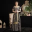 Vintage / Retro Medieval Gothic Grey Ball Gown Prom Dresses 2021 Square Neckline Short Sleeve Floor-Length / Long Beading Pearl Handmade  Flower Cosplay Prom Formal Dresses