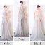 Chic / Beautiful Silver Evening Dresses  2017 A-Line / Princess Tulle Halter Backless Zipper Pierced Beach Evening Party Formal Dresses