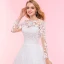 Chic / Beautiful Ivory Chapel Train 2018 Wedding Long Sleeve Lace-up U-Neck Tulle Appliques Backless Pierced Ball Gown Wedding Dresses