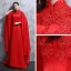 Style Chinois Rouge Robe De Soirée 2018 Col Haut Tulle Appliques Perlage Faux Diamant Paillettes Soirée Robe De Ceremonie
