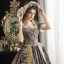 Vintage / Retro Medieval Gothic Grey Ball Gown Prom Dresses 2021 Square Neckline Short Sleeve Floor-Length / Long Beading Pearl Handmade  Flower Cosplay Prom Formal Dresses