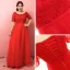 Chic / Beautiful Red Plus Size Evening Dresses  2018 A-Line / Princess Tulle U-Neck Appliques Backless Beading Evening Party Prom Dresses