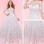Chic / Beautiful Ivory Chapel Train 2018 Wedding Long Sleeve Lace-up U-Neck Tulle Appliques Backless Pierced Ball Gown Wedding Dresses