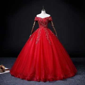 Mooie Prachtige Rode Kralen Pailletten Parel Rhinestone Galajurken 2022 Baljurk Uit De Schouder Korte Mouwen Ruglooze Lange Gala Gelegenheid Jurken