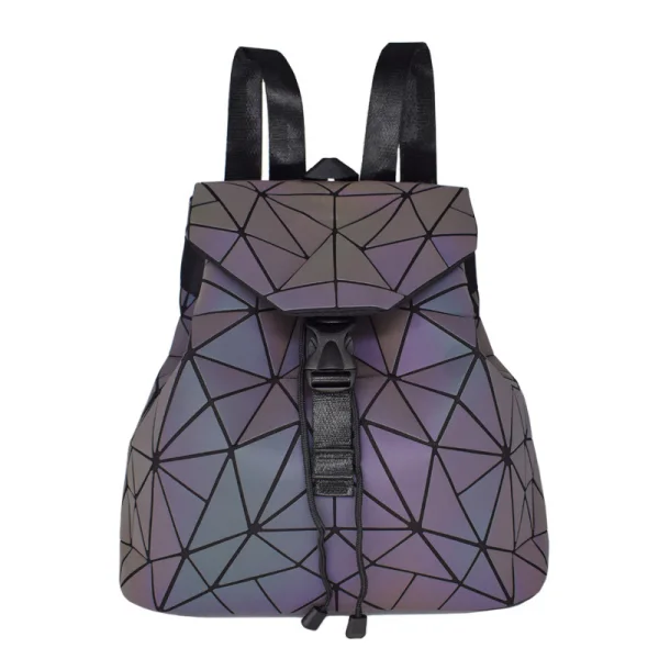 3-piece Rainbow Luminous Geometric Shoulder Bags Backpacks Wallet 2021 Multi-Colors Street Wear Casual Holographic Reflective Women's Bags