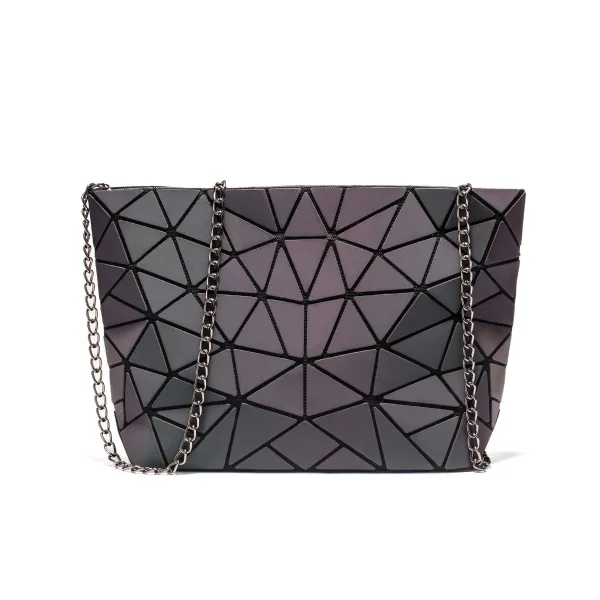 3-piece Rainbow Luminous Geometric Shoulder Bags Backpacks Wallet 2021 Multi-Colors Street Wear Casual Holographic Reflective Women's Bags