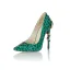 Mode Abend Grün Strass Pumps 2022 Leder 10 cm Stilettos Spitzschuh Pumps Hochhackige