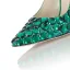 Mode Abend Grün Strass Pumps 2022 Leder 10 cm Stilettos Spitzschuh Pumps Hochhackige