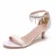 Chic / Beautiful White Pearl Rhinestone Tassel Wedding Shoes 2023 5 cm Stiletto Heels Ankle Strap Open / Peep Toe Wedding Sandals High Heels