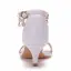 Chic / Beautiful White Pearl Rhinestone Tassel Wedding Shoes 2023 5 cm Stiletto Heels Ankle Strap Open / Peep Toe Wedding Sandals High Heels