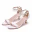 Chic / Beautiful White Pearl Rhinestone Tassel Wedding Shoes 2023 5 cm Stiletto Heels Ankle Strap Open / Peep Toe Wedding Sandals High Heels